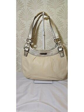 Coach Soho Lynn F19453 Cream Metallic Leather Hobo Bag Y2K